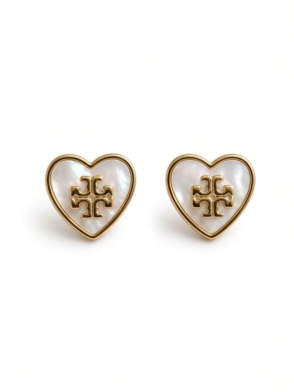 Brand New Tory Burch Forget Me Not Heart MOP Studs